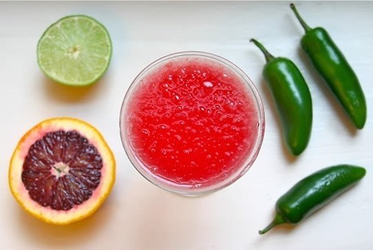 Spicy-Cool Blood Orange-Jalapeno Margaritas