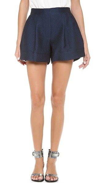 3.1 Phillip Lim Quilted Curved Hem Shorts 