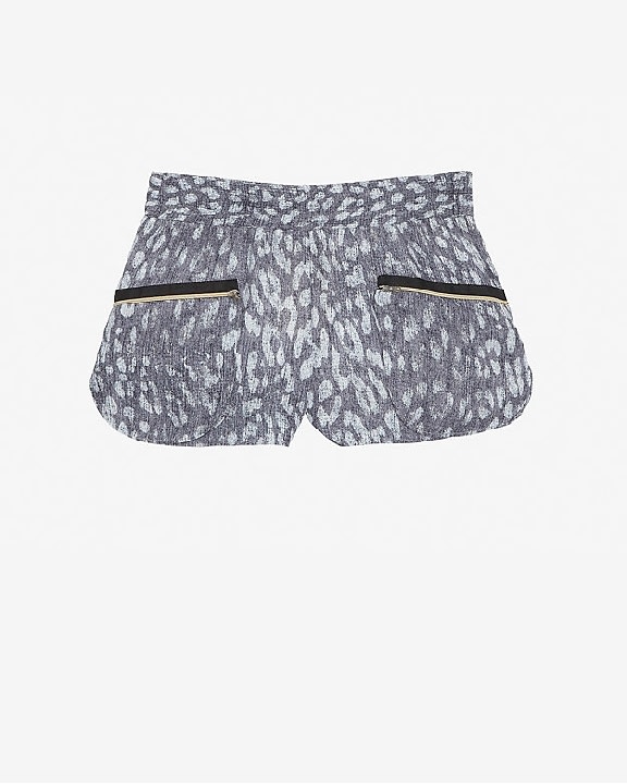 L'Agence Exclusive Zipper Pocket Printed Track Shorts
