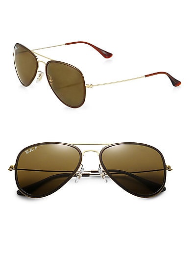 Ray Ban Double Bar Pilot Sunglasses