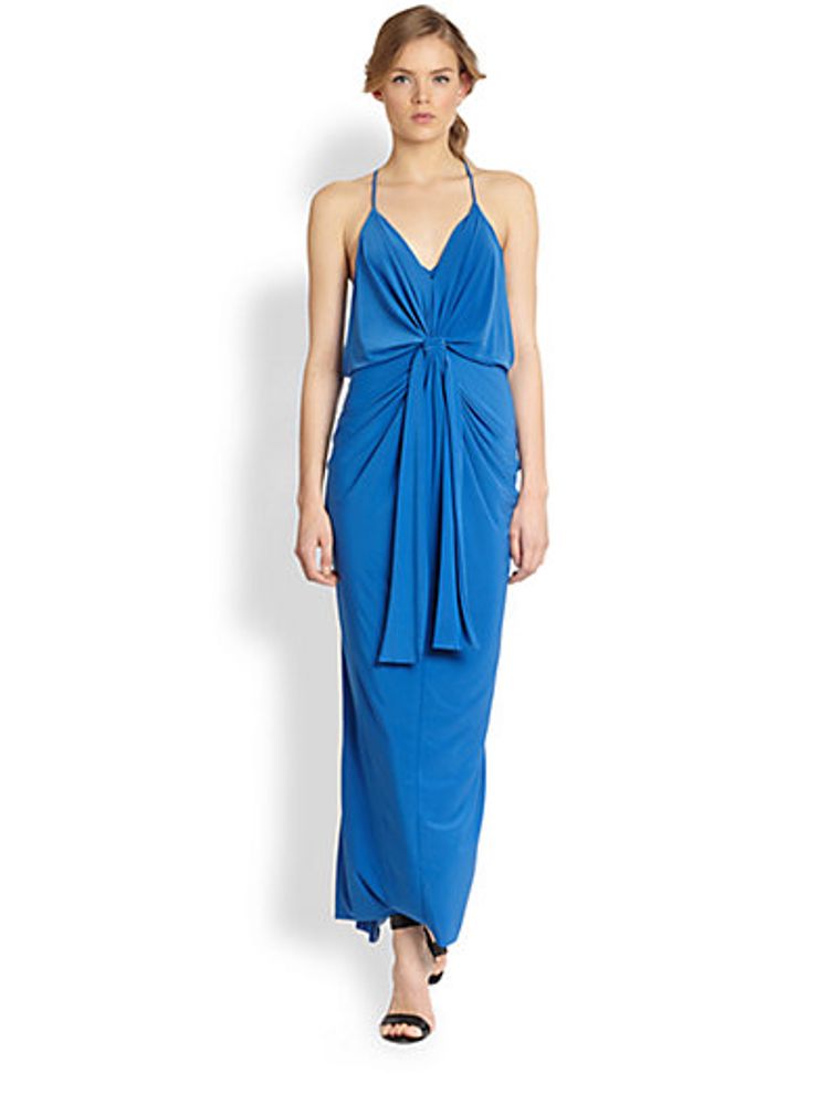 Draped Knot Maxi Dress