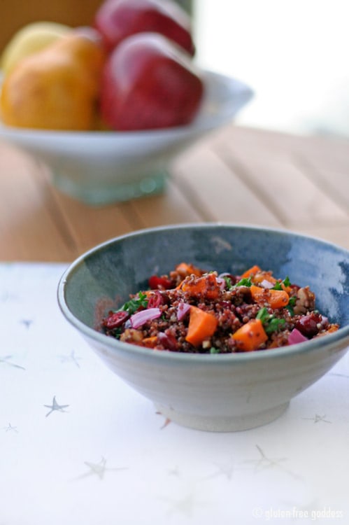 Karina's Red Quinoa With Roasted Butternut Squash, Cranberries And Pecans  