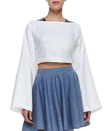 Elle Sasson Danny Long-Sleeve Crop Top