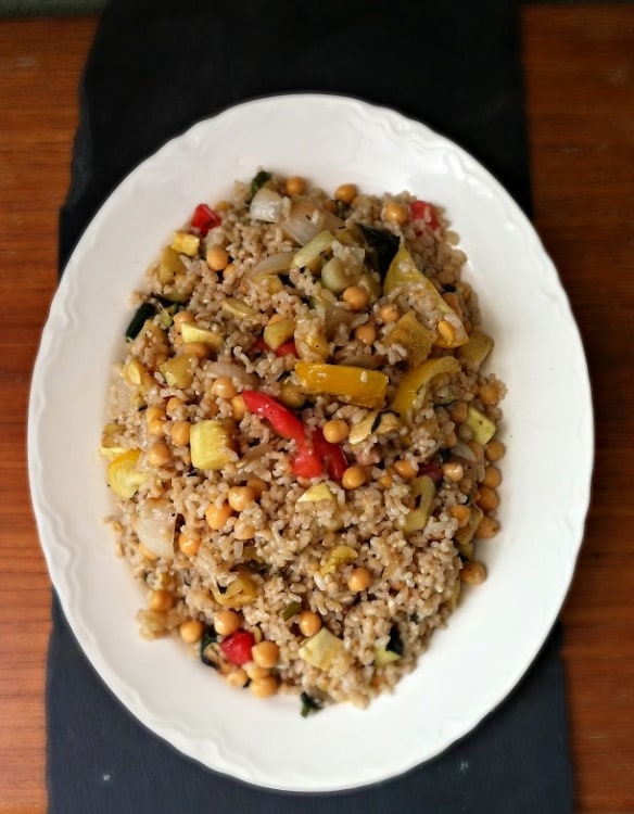 Warm Brown Rice And Grilled Vegetable Salad