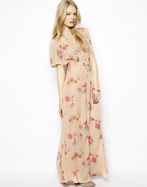 ASOS Pretty Maxi Dress In Floral Print