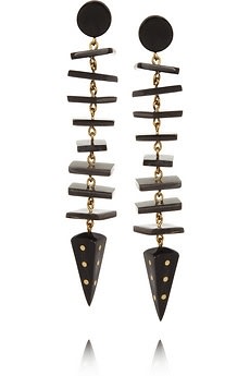 Samaki bronze and horn earrings