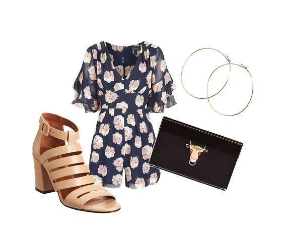 givenchy heels and playsuit