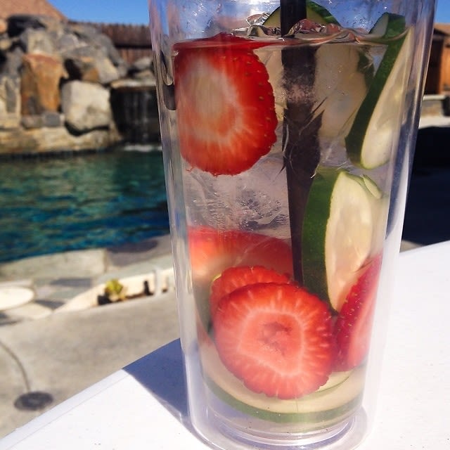 Strawberry, Lime, Cucumber, and Mint Water