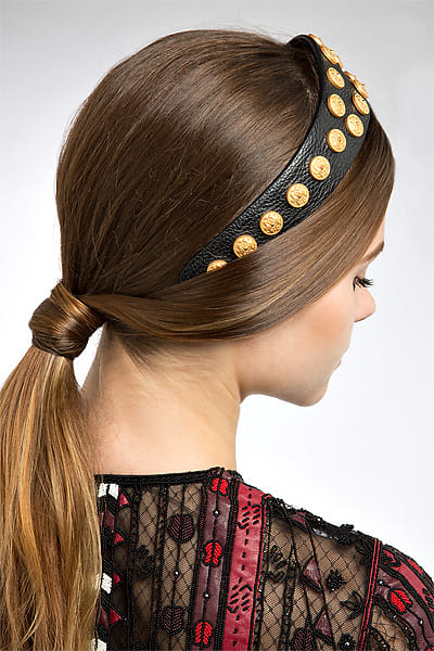 Zodiac Studded Valentino Leather Headband