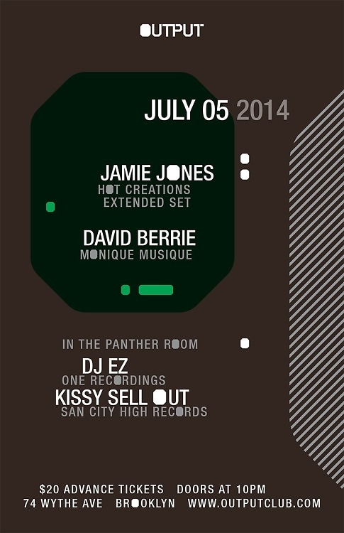 Jamie Jones And David Berrie With DJ Ez and Kiss At Output