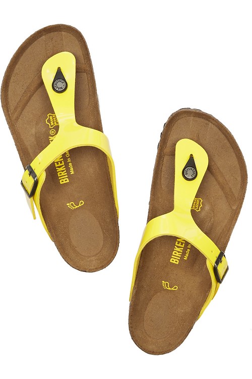 Birkenstock Yellow Patent Leather Slides