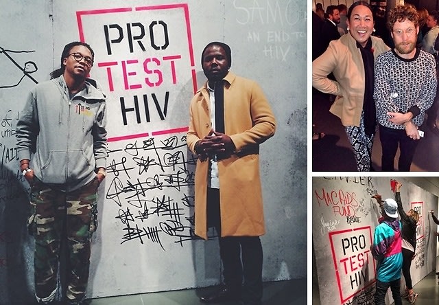 Lupe Fiasco & Dustin Yellin Support UNAIDS PROtestHIV Campaign In NYC