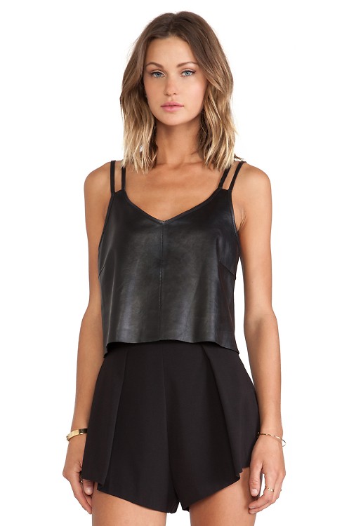 LaMarque Axel Cropped Leather Cami 