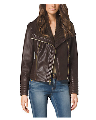 Michael Michael Kors Asymmetric Zip Leather Jacket