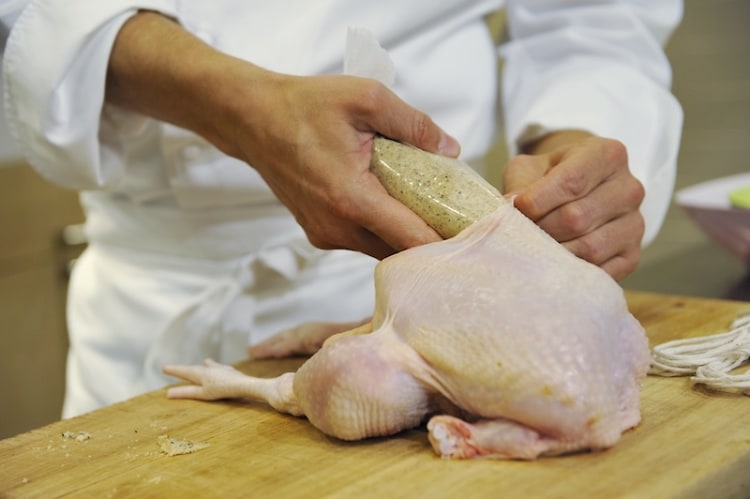 Whole Roasted Chicken with Black Truffle Brioche Stuffing