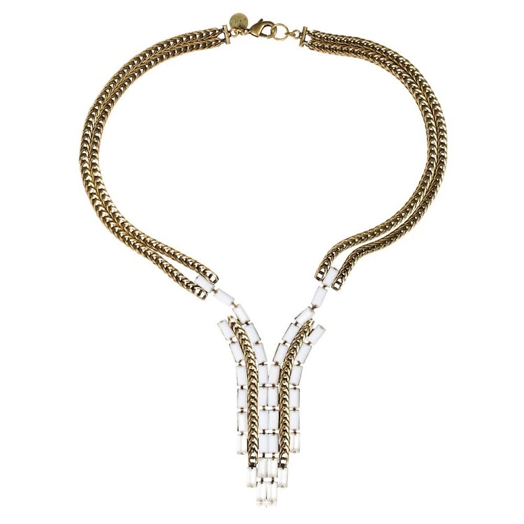 Annielka Moss Winter White Statement Necklace