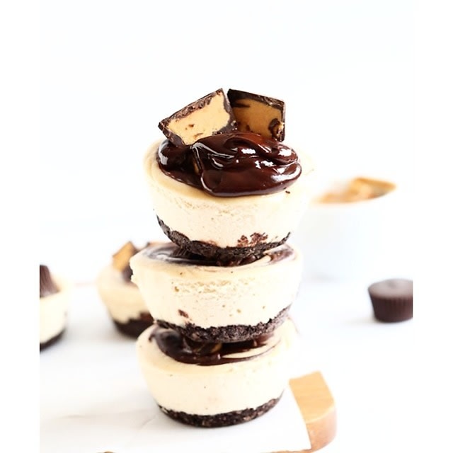 No Bake Peanut Butter Cup Cheesecakes