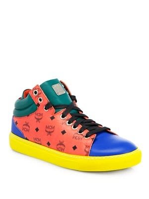 Viseto Colorblock Leather Logo Sneakers