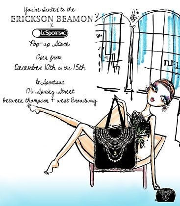 erickson beamon x lesportsac holiday pop-up