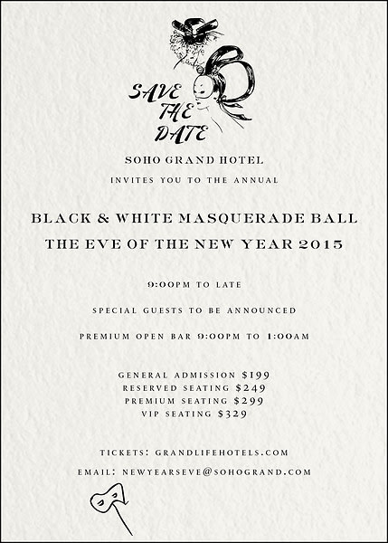 Soho Grand Black & White Masquerade Ball 2015