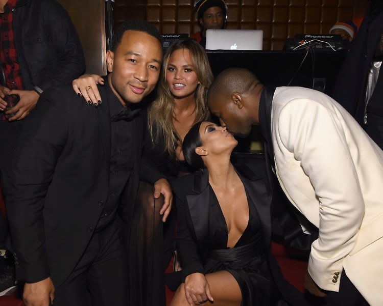 John Legend, Chrissy Teigen, Kim Kardashian, Kanye West