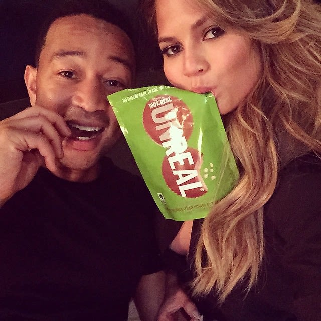 John Legend & Chrissy Teigen eating Unreal 