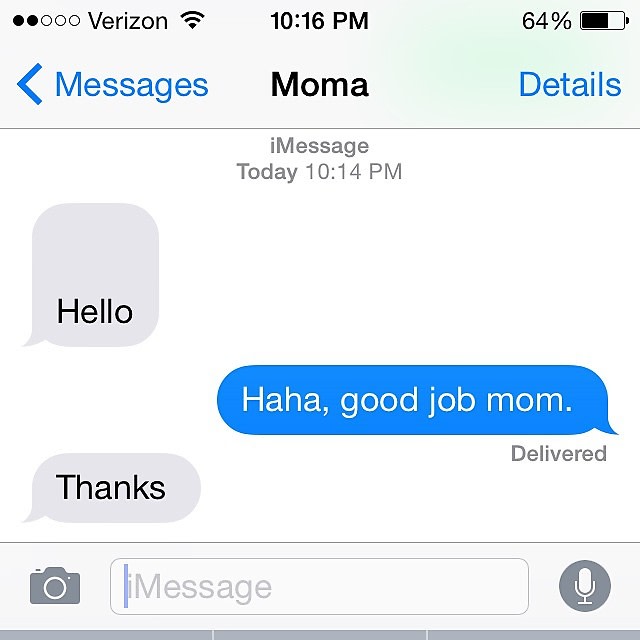 text mom on messenger