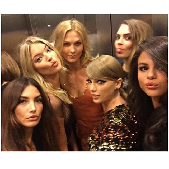 Lily Aldridge, Martha Hunt, Karlie Kloss, Taylor Swift, Cara Delevingne, Selena Gomez