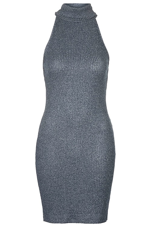Ribbed Roll Neck Bodycon Dress