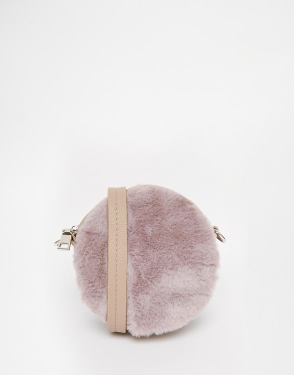 Street Level Faux Fur Round X Body Bag