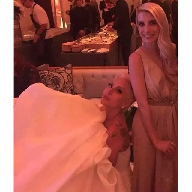 Lady Gaga and Emma Roberts