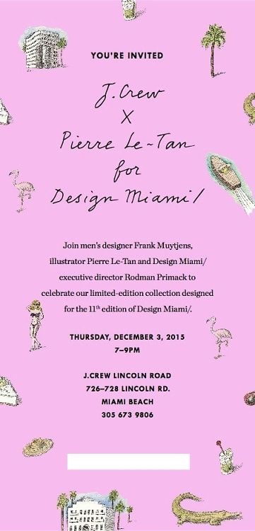J. Crew x Pierre Le-Tan for Design Miami