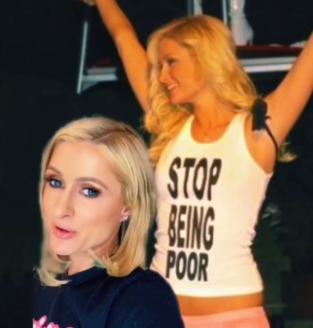 Paris Hilton Never Wore That Viral "Stop Being Poor" Shirt! - Vimarsana News