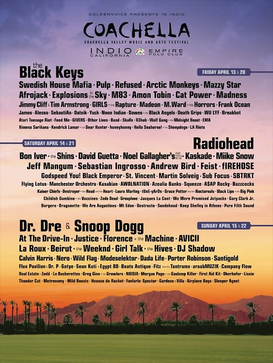 BREAKING Official Coachella 2012 Lineup Revealed!