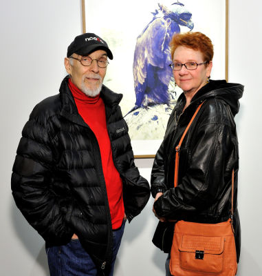 elaine lorenz in Eagle Hunters exhibition opening at Joseph Gross Gallery