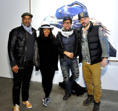 mashonda tifrere in Eagle Hunters exhibition opening at Joseph Gross Gallery