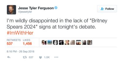jesse tyler-ferguson in The Funniest Celebrity Reactions To Last Night's Presidential Debate