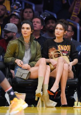 bella hadid in Why Must Kendall Jenner Insist On Wearing Heels To Basketball Games?
