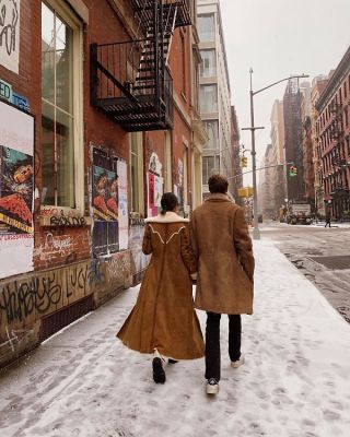jacopo moschin in The Best Snowy Street Style Moments During NYFW