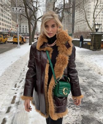 xenia adonts in The Best Snowy Street Style Moments During NYFW