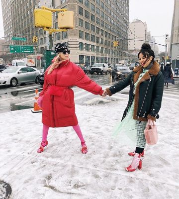 cyndi ramirez in The Best Snowy Street Style Moments During NYFW