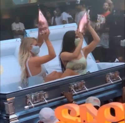 Bottle Girls Pop Out Of Coffins As Clubs Reopen In L.A.