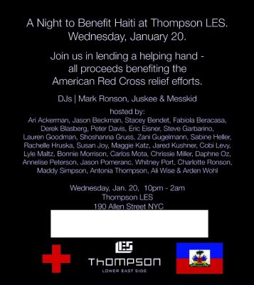 Haiti Benefit Thompson LES