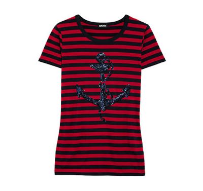 Dkny Striped Anchor T-Shirt
