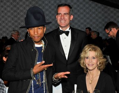 Pharrell Williams, Eric Garcetti, Jane Fonda