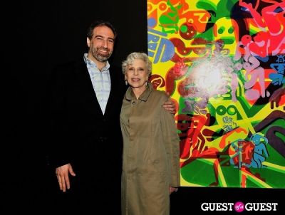 sandra gering in Ryan McGinness - Women: Blacklight Paintings and Sculptures Exhibition Opening