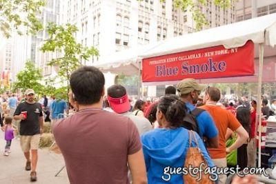 blue smoke in Snapple Big Apple Barbecue Block Party