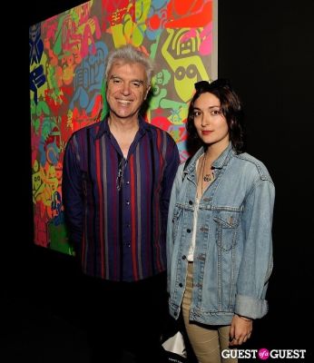 david bryne in Ryan McGinness - Women: Blacklight Paintings and Sculptures Exhibition Opening