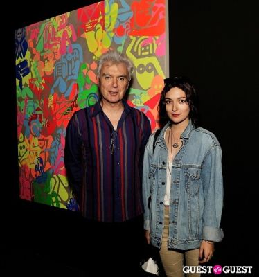 david bryne in Ryan McGinness - Women: Blacklight Paintings and Sculptures Exhibition Opening