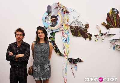 dustin yellin in Third Order exhibition opening event at Charles Bank Gallery